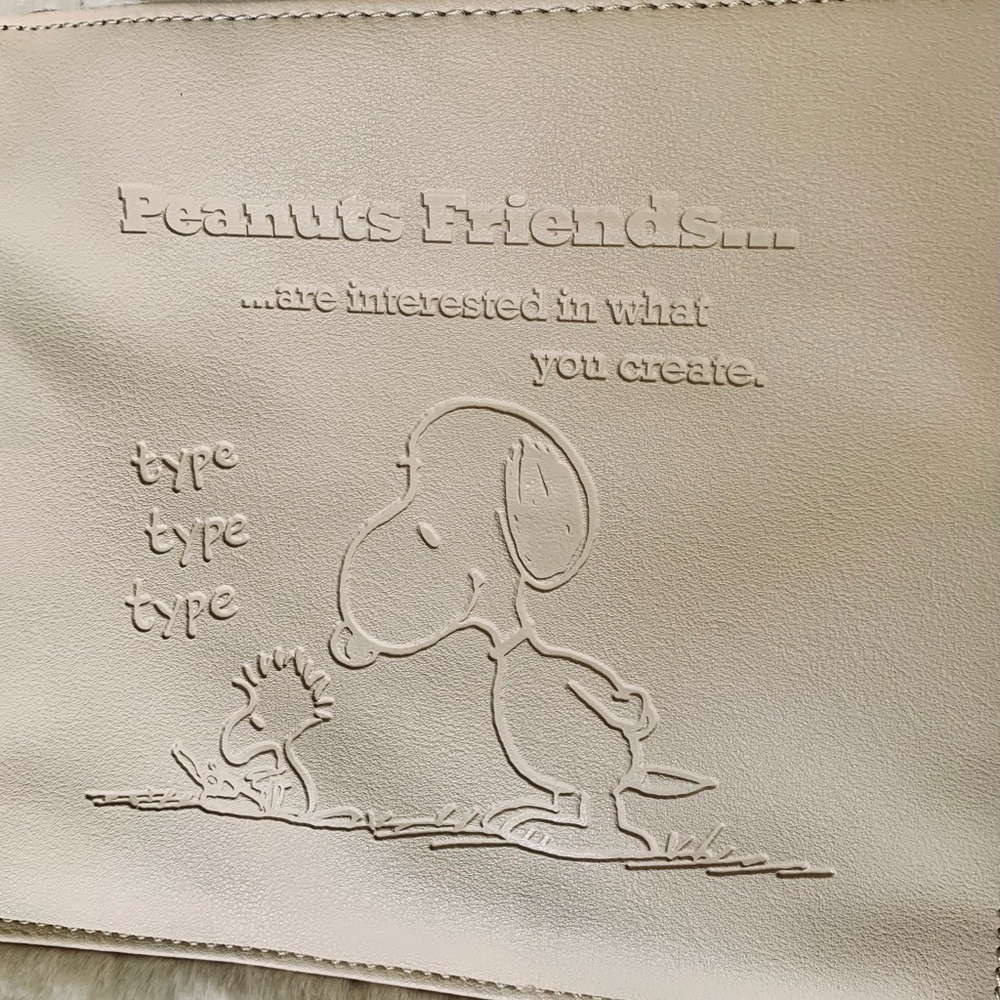 Peanuts Snoopy Fur Tote bag Cream and Beige Small Size - Rare - Picture 3 of 10
